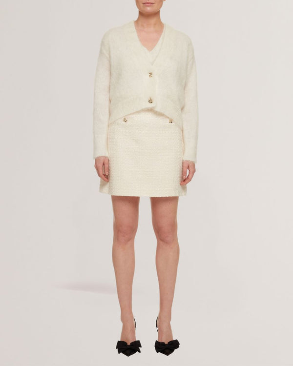 ABEYYY-Knitwear-Rose Button V Neck Cardigan- Ted Baker Romania